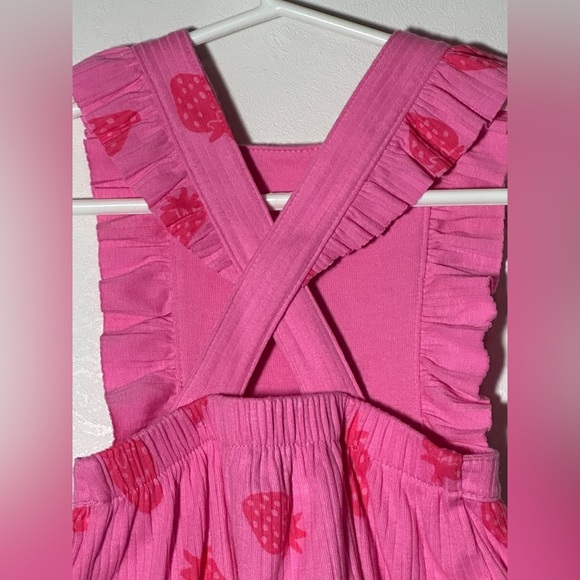 Cat & Jack Pink Strawberry Print Baby Romper Size 3-6 months - Picture 4 of 7